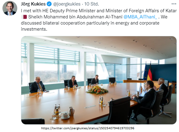 Twitter-Tweet von Jörg Kukies (Staatssekretär)