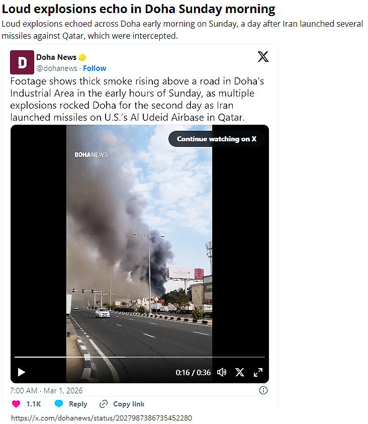 Lautstarke Explosion in Doha (Katar)